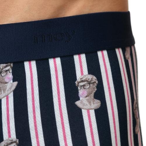 Mey Heren Marble Muse navy-blau baumwoll-boxershort