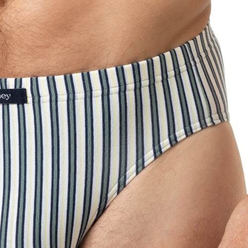 Mey Heren Palm Stripes grau/weiß männer slip