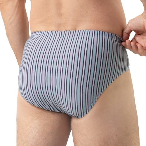Mey Heren Raspberry Stripes blau männer slip