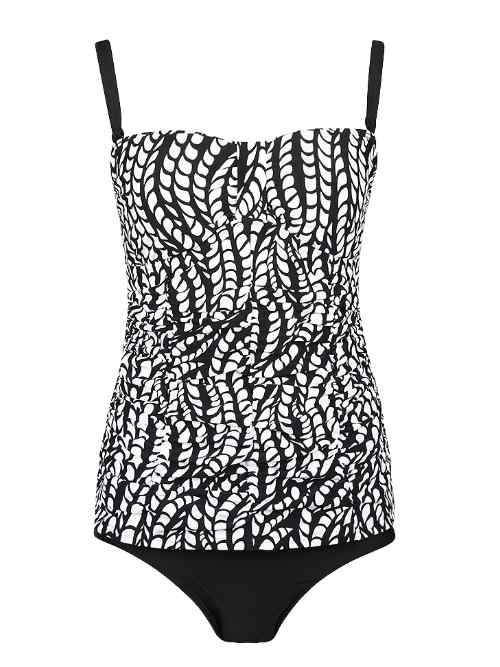 Mila Ocean Waves schwarz/weiß tankini set