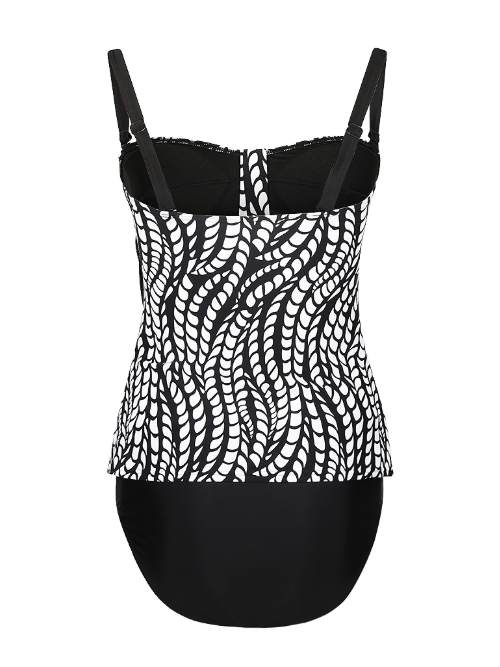 Mila Ocean Waves schwarz/weiß tankini set