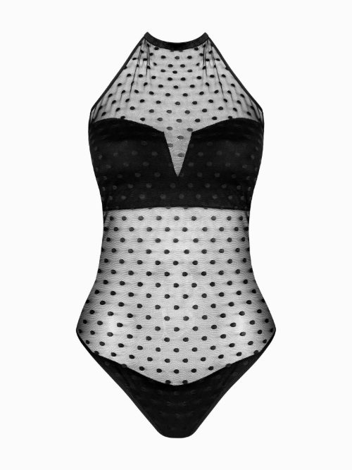 Lisca Retro Dots schwarz korselett