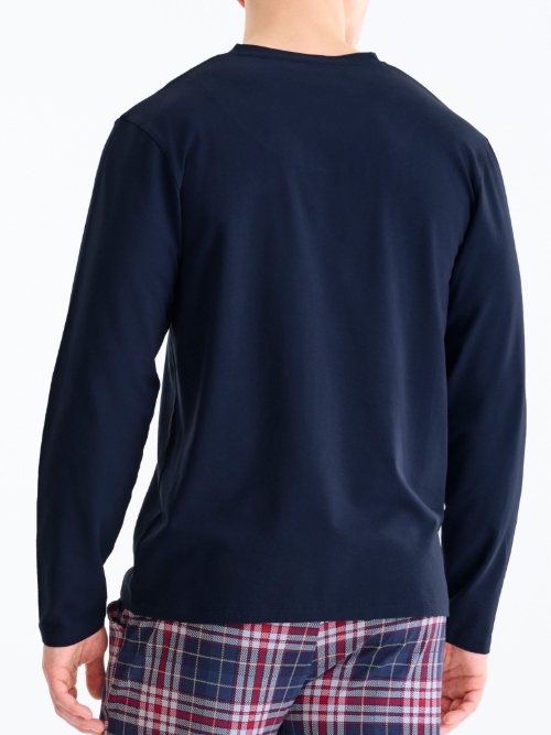 Lisca Heren Cosy Nights blue depth schlafshirt