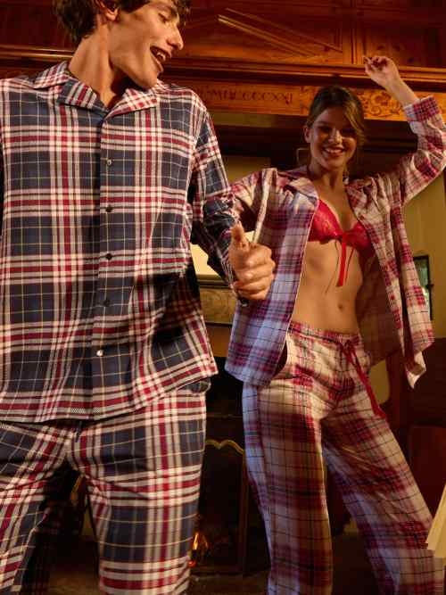 Lisca Heren Cosy Nights winter plaid pyjamahose
