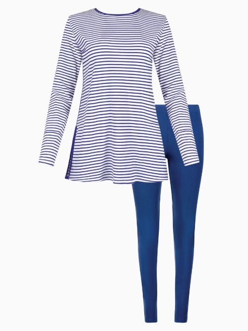 Lisca Nachtmode Infinity blau pyjama