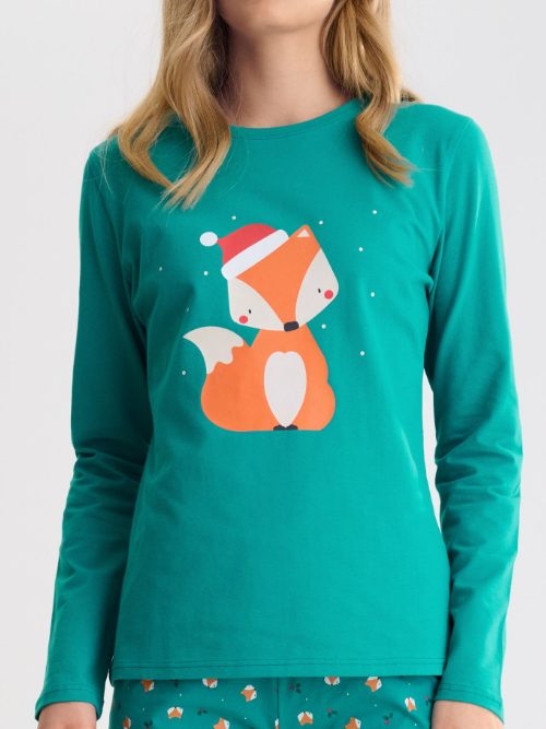 Lisca Nachtmode Foxy grün pyjama
