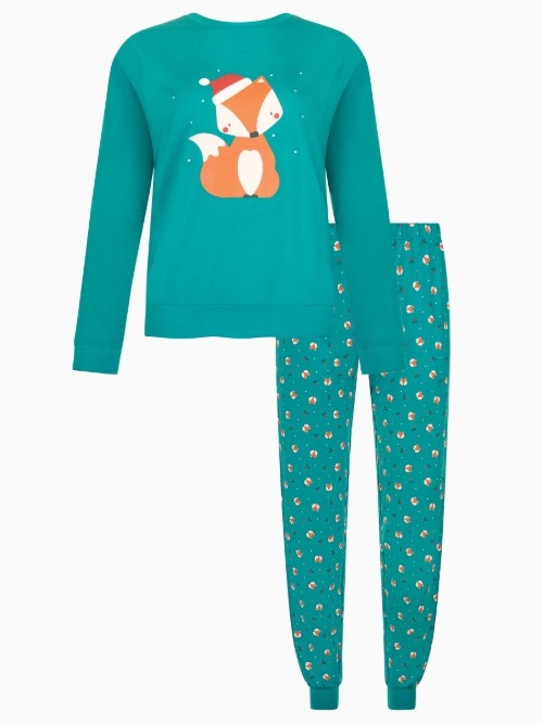 Lisca Nachtmode Foxy grün pyjama