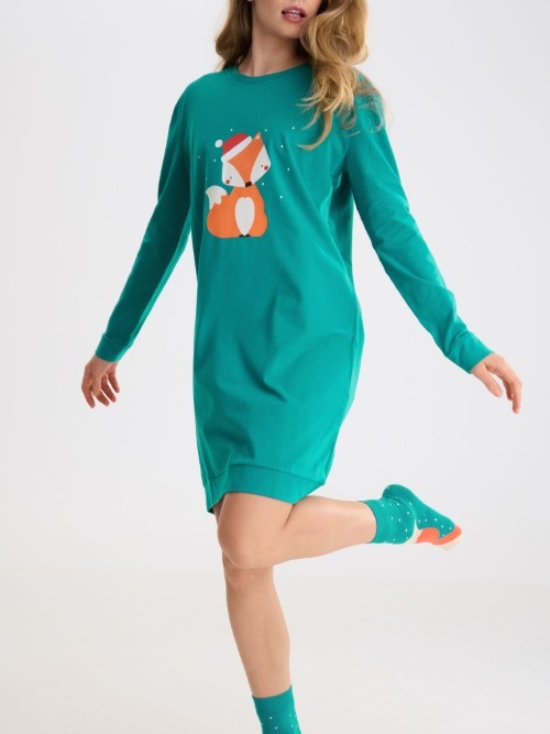 Lisca Nachtmode Foxy grün nachtkleid