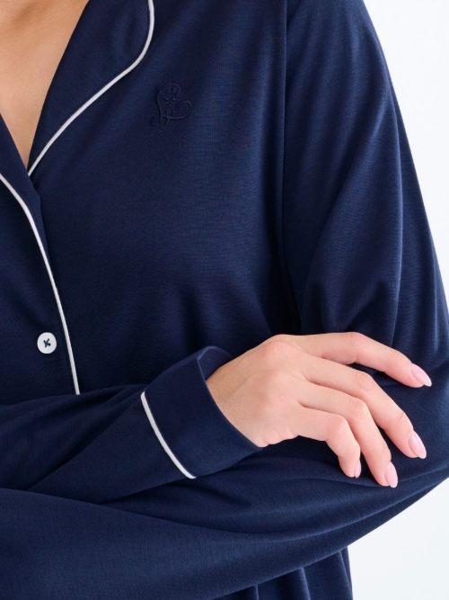 Lisca Nachtmode Tara navy-blau pyjama