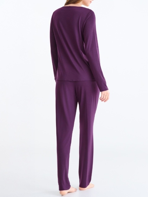Lisca Nachtmode Velvet violett pyjama