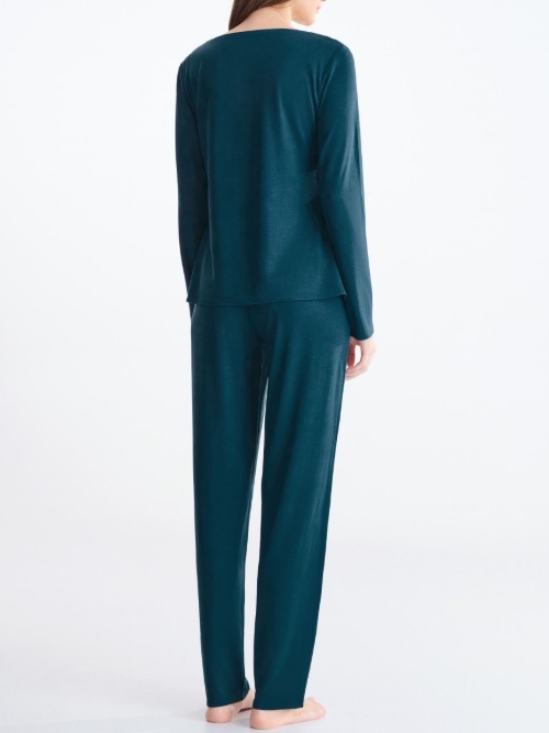 Lisca Nachtmode Velvet blau pyjama