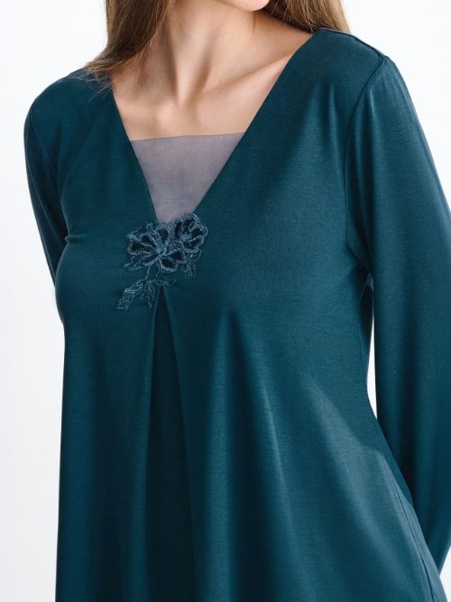 Lisca Nachtmode Velvet blau pyjama