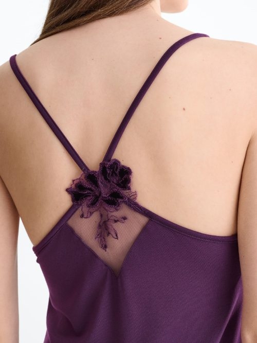 Lisca Nachtmode Velvet violett nachtkleid