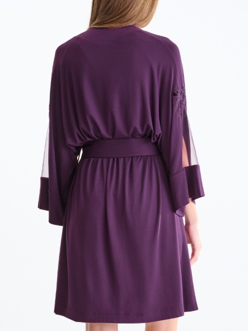 Lisca Nachtmode Velvet violett kimono