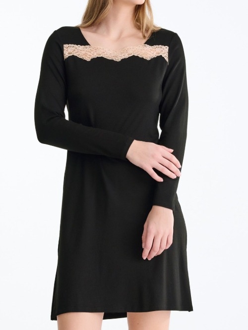 Lisca Nachtmode Tania schwarz nachtkleid