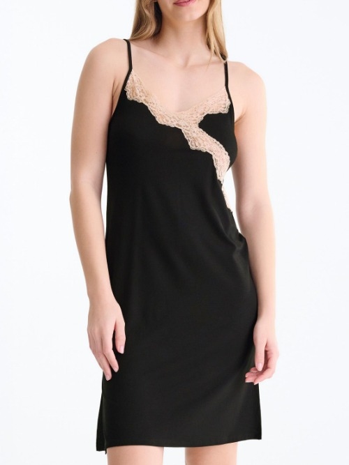 Lisca Nachtmode Tania schwarz nachtkleid