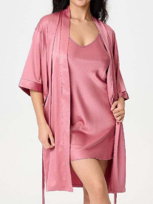 LingaDore Täglich Basic dusty rose kimono