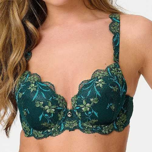 LingaDore Pine Green Lace pine green push up bh