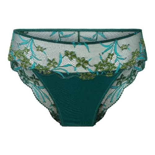 LingaDore Olive Lace pine green slip