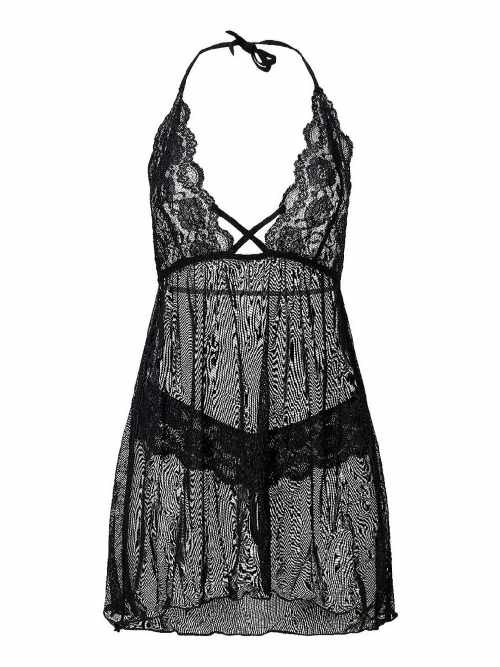 LingaDore Nacht 6001 schwarz slipdress