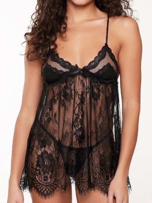 LingaDore Nacht 7809 schwarz slipdress