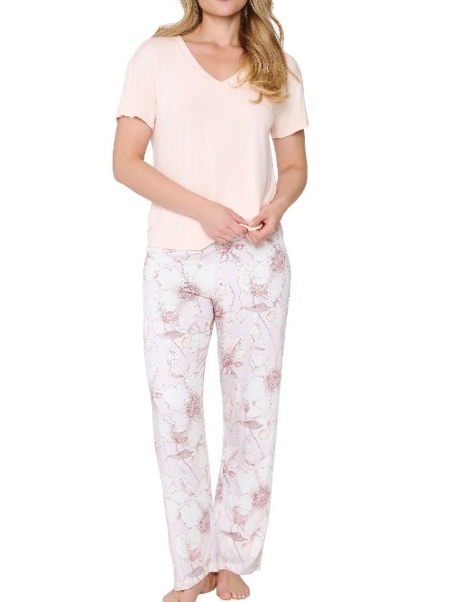 LingaDore Nacht 8407 aprikosen/print nachtkleid