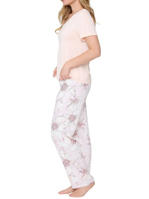 LingaDore Nacht 8407 aprikosen/print nachtkleid