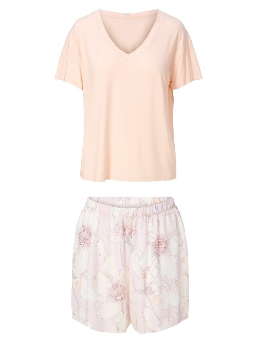LingaDore Nacht 8408 aprikosen/print shortama