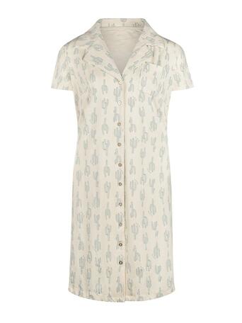 Charlie Choe Fresh Summer Nights Women Sleepshirt + Collar Light Green
