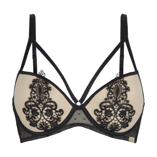 Fuel For Passion Lacy schwarz/hautfarbig push up bh