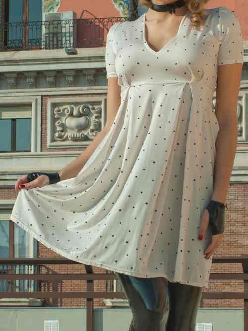 Peter Domenie Kaotic 275-C cremefarbig kleid Peter Domenie Kaotic 275-C cremefarbig kleid