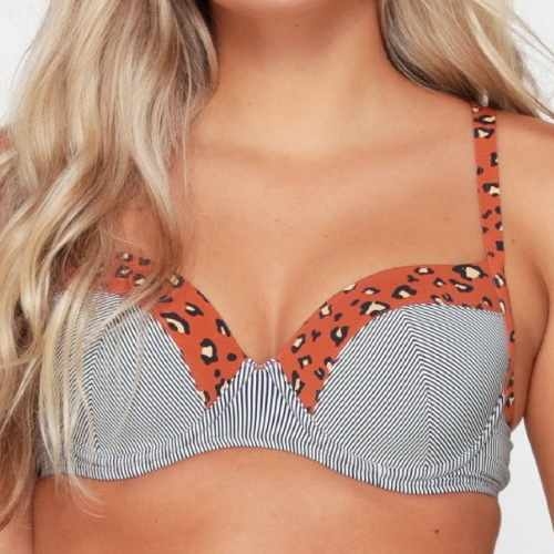 LingaDore Strand Striped Cheetah braun/print gemoldefer bikini bh