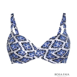 Rosa Faia Strand Daisy blau/print gemoldefer bikini bh