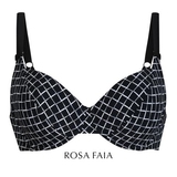Rosa Faia Strand Rubina schwarz/weiß unwattierter bikini bh