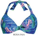 Rosa Faia Strand Amira blau/print unwattierter bikini bh