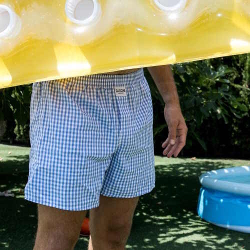 Zaccini Woven blau/weiß weite boxershort Zaccini Woven blau/weiß weite boxershort