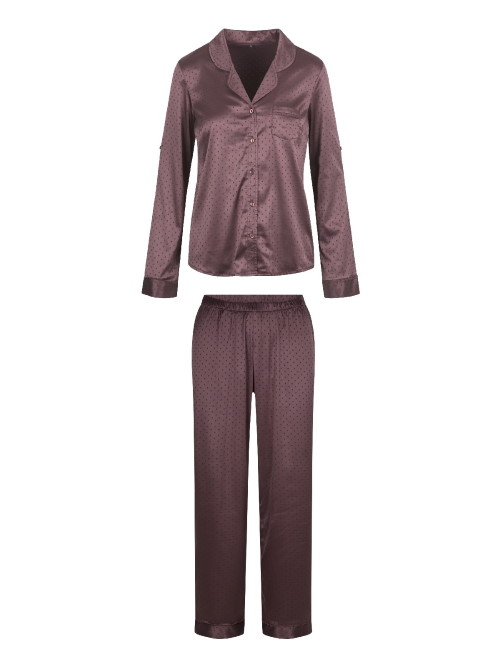 LingaDore Nacht Brown Dots braun pyjama LingaDore Nacht Brown Dots braun pyjama