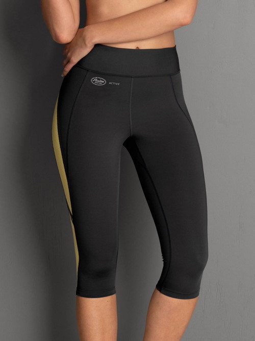 Anita Aktiv Sport Tights 3/4 grau/gelb legging Anita Aktiv Sport Tights 3/4 grau/gelb legging