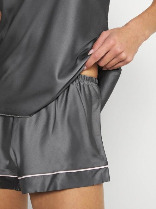 LingaDore Nacht Simple Satin anthrazit shortama LingaDore Nacht Simple Satin anthrazit shortama