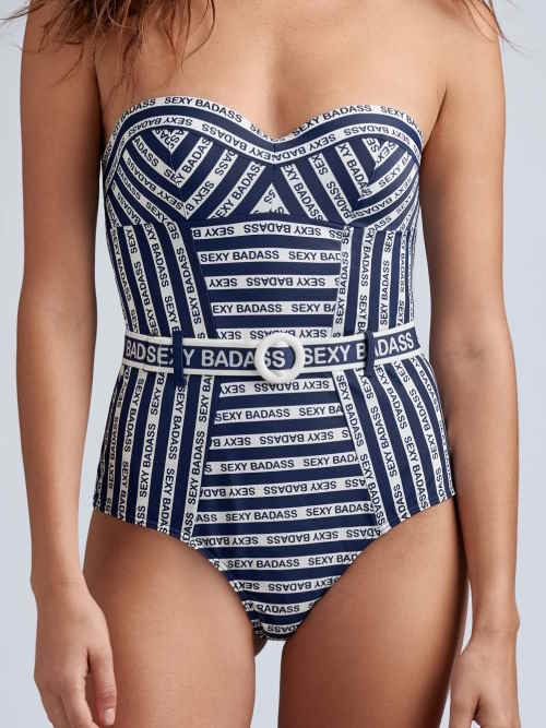Marlies Dekkers Bademode Sexy Badass navy-blau/weiß badeanzüge Marlies Dekkers Bademode Sexy Badass navy-blau/weiß badeanzüge