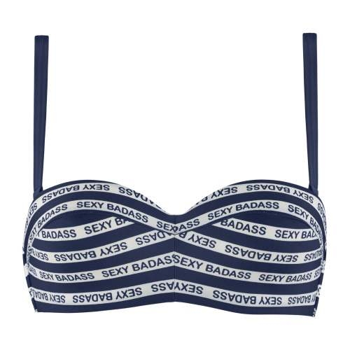 Marlies Dekkers Bademode Sexy Badass navy-blau/weiß gemoldefer bikini bh Marlies Dekkers Bademode Sexy Badass navy-blau/weiß gemoldefer bikini bh