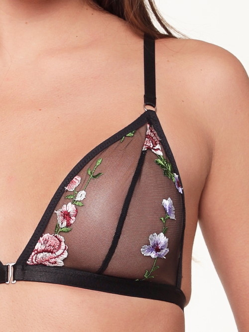 LingaDore LingaDore Love flower Mesh schwarz/print ohne bügel bh LingaDore LingaDore Love flower Mesh schwarz/print ohne bügel bh