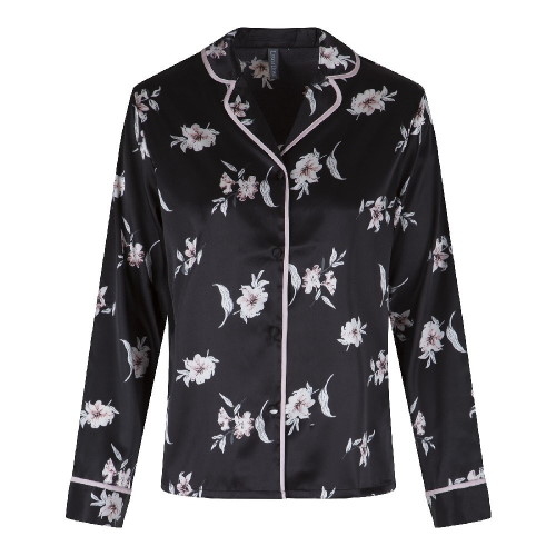 LingaDore Nacht SATIN schwarz/print pyjama LingaDore Nacht SATIN schwarz/print pyjama