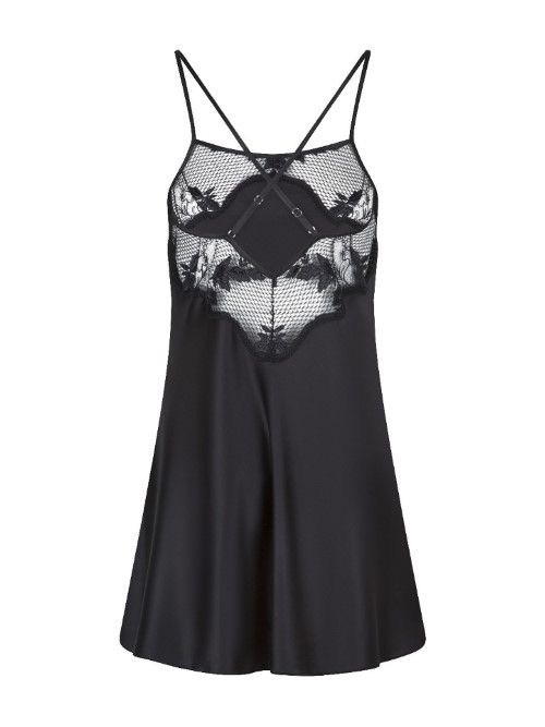 LingaDore Nacht Black Flower schwarz slipdress LingaDore Nacht Black Flower schwarz slipdress