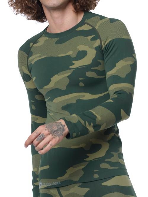Starke Seele Camouflage grün/print herren thermo t-shirt Starke Seele Camouflage grün/print herren thermo t-shirt