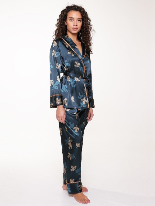 LingaDore Nacht SATIN grün/print pyjama LingaDore Nacht SATIN grün/print pyjama