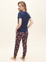Charlie Choe Wilde Flora navy-blau/print pyjamahose