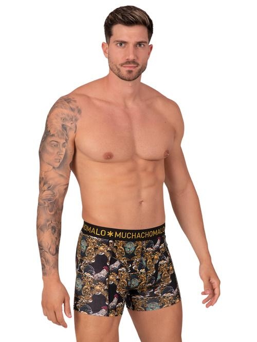 Muchachomalo Hahn schwarz/print boxershort Muchachomalo Hahn schwarz/print boxershort