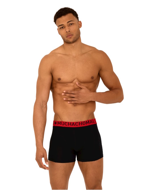 Muchachomalo Light Cotton Solid schwarz/rot boxershort Muchachomalo Light Cotton Solid schwarz/rot boxershort