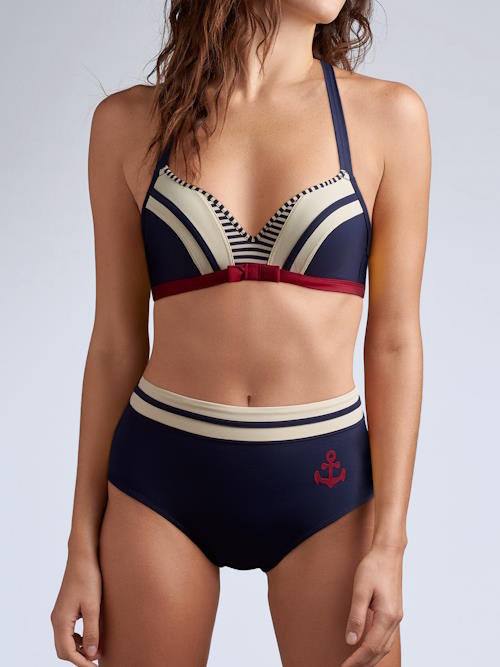 Marlies Dekkers Bademode Starboard navy-blau/rot push up bikini bh Marlies Dekkers Bademode Starboard navy-blau/rot push up bikini bh